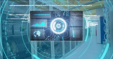 Küre ve bağlantı ağlı metin görüntüsü. Dijital arayüz teknolojisi ve ağ konsepti dijital olarak oluşturuldu.