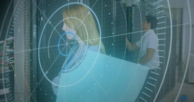 Küre ve bağlantı ağlı metin görüntüsü. Dijital arayüz teknolojisi ve ağ konsepti dijital olarak oluşturuldu.