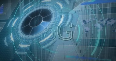 Küre ve bağlantı ağlı metin görüntüsü. Dijital arayüz teknolojisi ve ağ konsepti dijital olarak oluşturuldu.