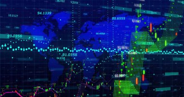 Küre ve bağlantı ağlı metin görüntüsü. Dijital arayüz teknolojisi ve ağ konsepti dijital olarak oluşturuldu.