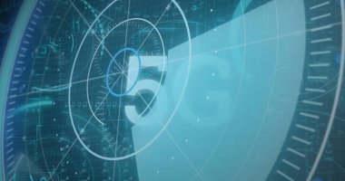 Koyu arkaplan üzerinde dijital arayüz resmi. Küresel iş, finans, veri işleme ve dijital arayüz kavramı dijital olarak oluşturuldu.