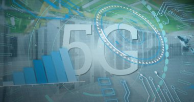 Küre ve bağlantı ağlı metin görüntüsü. Dijital arayüz teknolojisi ve ağ konsepti dijital olarak oluşturuldu.