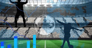 Küre ve bağlantı ağlı metin görüntüsü. Dijital arayüz teknolojisi ve ağ konsepti dijital olarak oluşturuldu.