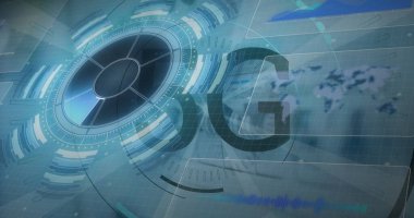 Küre ve bağlantı ağlı metin görüntüsü. Dijital arayüz teknolojisi ve ağ konsepti dijital olarak oluşturuldu.