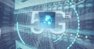 Küre ve bağlantı ağlı metin görüntüsü. Dijital arayüz teknolojisi ve ağ konsepti dijital olarak oluşturuldu.