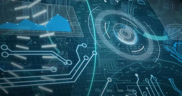 Küre ve bağlantı ağlı metin görüntüsü. Dijital arayüz teknolojisi ve ağ konsepti dijital olarak oluşturuldu.