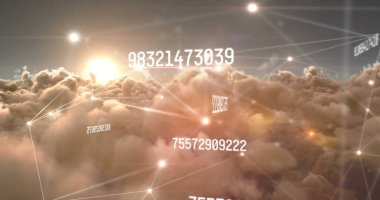 Küre ve bağlantı ağlı metin görüntüsü. Dijital arayüz teknolojisi ve ağ konsepti dijital olarak oluşturuldu.