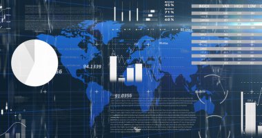 Küre ve bağlantı ağlı metin görüntüsü. Dijital arayüz teknolojisi ve ağ konsepti dijital olarak oluşturuldu.