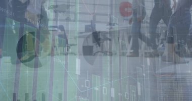 İş adamlarının veri işleme görüntüsü. Küresel iş bağlantıları ve veri işleme kavramı dijital olarak oluşturulmuş görüntü.