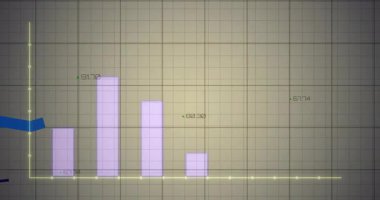 Düz tasarım şeması, mor çizgilerin mavi, deniz mavisi ve deniz mavisi çizgileri ile sarı taban çizgisinden yükseldiğini gösteriyor. Finans, analitik, görselleştirme, veri, gösterge paneli, performans, dijital