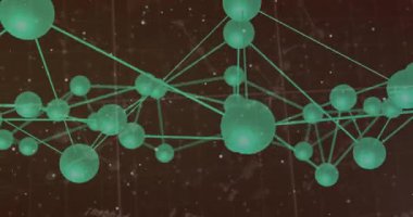 Parlak yeşil küreler, veri formülleri içeren üç boyutlu ızgarada soyut ağ görselleştirmesi oluşturuyorlar. Fütürist, dijital, teknolojik, bilimsel, veri, ağ, görselleştirme