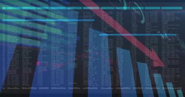 Siluetli kuleler ve giriş tablosu üzerindeki kırmızı veri yayı ile ağ arayüzü canlandırılıyor. Teknoloji, siber güvenlik, veri görselleştirme, dijital, iletişim, altyapı, soyut