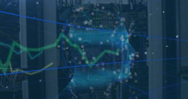 Sunucu raflarının önünde parlayan şeffaf kablo başı neon şebekesini ve veri akışını gösteriyor. Teknoloji, veri, siber güvenlik, yenilik, dijital, altyapı, bağlantı