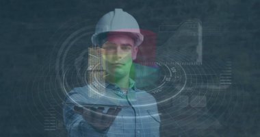 Kafkas mühendisliğinin veri işleme görüntüsü. Küresel mühendislik, bağlantılar ve dijital arayüz konsepti dijital olarak oluşturulmuş görüntü.