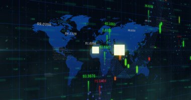 İstatistikler üzerinden finansal veri işleme resmi. Küresel teknoloji dijital arayüz ve ağ konsepti dijital olarak oluşturulmuş görüntü.