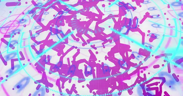 Beyaz arkaplandaki pembe bağlantı ağının resmi. Bulut hesaplama, dijital arayüz ve dijital olarak oluşturulmuş güvenlik konsepti.