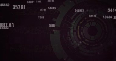 Karanlık ızgarada yüzen sayısal kodları gösteren fütüristik veri görselleştirme grafiği. Teknoloji, yenilik, dijital, soyut, modern, arayüz, analitik