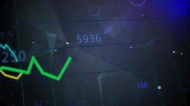 Veritabanı, yeşil çizgili çizginin sarı çizgiyi radarla geçtiğini gösteriyor. Analizler, görselleştirme, dijital, arayüz, teknoloji, içgörü, istatistik