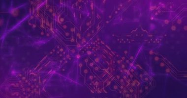 Neon pembe çizgilere bağlanan parlayan düğümlerle dijital ağı gösteren bir resim. Fütürist, teknoloji, bağlantı, siber alan, neon, soyut, dijital