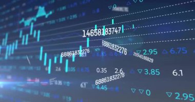 Cyan çubukları ve çizgi grafiklerini gösteren büyük sayısal dizgi 15525472051 'i gösteren mali gösterge paneli. Analiz, istatistik, performans, gösterge paneli, teknoloji, yatırım, veri görselleştirme