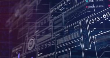 Fütüristik veri arayüzü, çizgi grafikleri çizelgeleriyle şeffaf paneller sergiliyor. Fütürist, dijital, arayüz, veri, görselleştirme, yüksek teknoloji, donanımlı