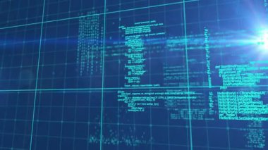 Üç boyutlu olarak sağ kenarda parlayan parlak beyaz-mavi yıldız patlaması mavi noktalı cyan çizgilerini ortaya çıkarıyor. Fütürist, dijital, teknoloji, veri görselleştirme, soyut, enerjik, yenilikçi