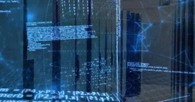 Parlak mavi kod akışları üç boyutlu veri alanında yüzüyor, kablo şebekesi ve düğüm bağlantıları içeriyor. Fütürist, dijital, teknoloji, sanal, sibernetik, veri görselleştirme, soyut