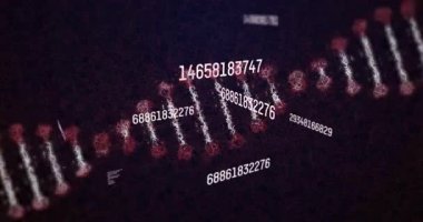 Sanal teknoloji ekranında parlayan sayısal dizilimler, kırmızı piksel çubukları verileri birbirine bağlıyor. Futuristik, dijital, soyut, neon, siber, matris, yüksek teknoloji