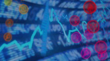 Düz tasarım, kırmızı pembe ağ düğümlerini ayıran neon ayırıcılı turkuaz pürüzlü çizgi grafiğini gösteriyor. Veri görselleştirme, finansal analiz, dijital arayüz, ağ bağlantısı, teknoloji, iş zekası, fütüristik