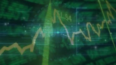 Piyasa değişkenliğini gösteren sarı çizgi grafiği gönderme arayüzü ortaya çıkıyor. Finans, teknoloji, veri, analitik, dijital, analiz, pazar