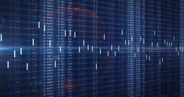 Düşen merkez hattı şamdan çubuklarını başlatırken kırmızı ark pazar eğilimi grafiğini tarıyor. Maliye, hisse senedi, ticaret, analiz, veri, teknoloji, görselleştirme