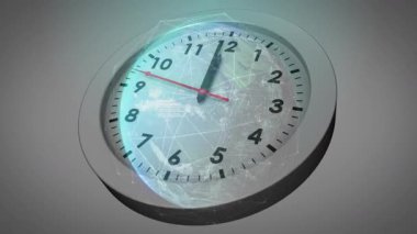 Kırmızı el yukarı doğru süpürüyor. Yerküre örtüsü büyüyor. Kod titreşimi zaman verilerini gösteriyor. Teknoloji, yenilik, veri, dijital, geleceksel, bağlantı, minimalizm