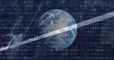 Küresel veri eğilimlerini haritalayan, dönen ikili akım, kaybolan kılavuz çizgileri. Dijital, geleceksel, analitik, teknoloji, veri, görselleştirme, yenilik