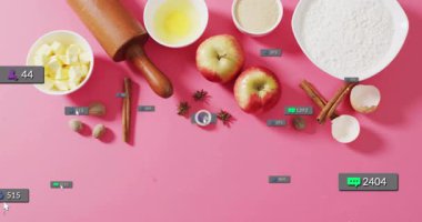 Görüntü simgesi soluyor. Angajman ölçümlerini görselleştirmeye başlıyor. Malzemeler üzerinde açılıp kapanıyor. Fırın, aşçılık, gıda, minimalizm, yaşam tarzı, sosyal medya, dijital