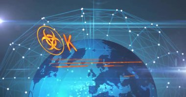 Dünya dönen örgü oluşumu, biyolojik tehlike kayması ve EMERGENCY 'nin dönüştürülmesi. Coğrafi, siber uzay, dijitalleştirme, veri görselleştirme, geleceksel, teknoloji, siber güvenlik