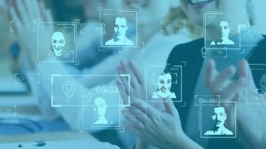 İş adamlarının hoparlörlerin bitiş konuşmalarına tepki olarak alkış tutması UI 'nin angajman ölçümlerini güncellemesi. İşbirliği, yenilik, analitik, teknoloji, takım çalışması, profesyonel, dijital