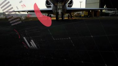 Şebeke aydınlatması, test verilerini gösteren çizelge kaydırma sırasında jet iniş takımlarının ortaya çıktığını gösteriyor. Uzay, analitik, teknoloji, enstrümantasyon, havacılık, altyapı, veri görselleştirme