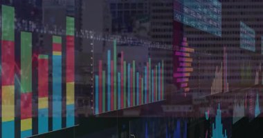 Satır salındıkça ve satırlar pazar görsellerini güncelledikçe sütunları göstermeye başlayın. Veri görselleştirme, analitik, bilgi, dijital gösterge paneli, finans, soyut, teknoloji