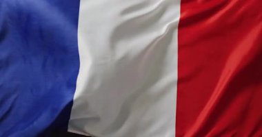 Ulusal Fransa bayrağının animasyonu. Ulusal bayraklar, vatanseverlik ve dijital arayüz konsepti dijital olarak oluşturulmuş video.