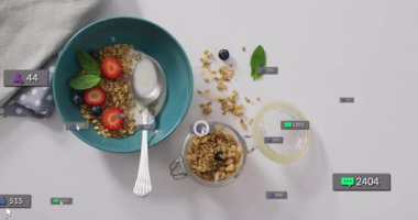 Açığa çıktıktan sonra, rozetler, sohbet simgeleri titreşiyor, kasenin etrafında kayıyor ve nişan büyümesini hayal ediyor. Sağlık, beslenme, atıştırma, dijital, yaşam tarzı, canlı, modern