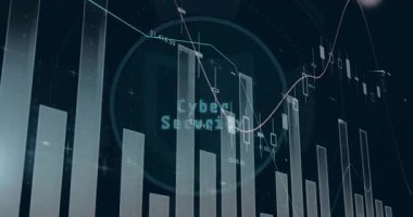 Siber güvenlik metninin zayıflaması, yükselen çizgi grafikleri salınan asma kilit darbeleri güvenliği gösteriyor. Veri görselleştirme, siber güvenlik, dijital arayüz, finansal analitik, güvenlik teknolojisi, bilgi koruması, siber güvenlik şeması