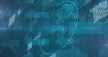 Zayıf ana hatlı oluşum, halka ve küre titreşimleri, zaman çizelgesinin güncellenmesi ve görselleştirilmesi. Dijital, geleceksel, teknoloji, yenilik, animasyon, kavramsal, kurumsal