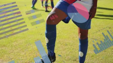 Futbolcunun ayak ve ayak dengesini dengelemesi spor grafiği gibi bacak izleme metriklerinin etrafında kayboluyor. Atletik, takım, fitness, performans, dijital, veri, gençlik