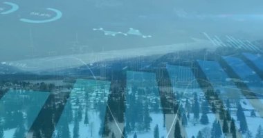 Ormana başlamak, grafikler zayıflamak, güncellemek, parmaklıklar yükselmek, çizgi süpürmek, analiz için titreşen düğümler. Veri görselleştirme, analitik, bilgi, dijital grafikler, performans ölçümleri, istatistiksel analiz, kurumsal