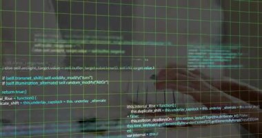 Görselleştirme için kod bloklarını düzenlerken yeşil ızgaranın kaybolmasına neden olan tuşa basmak. Programlama, geliştirme, teknoloji, yenilik, çalışma alanı, dijital, kodlama