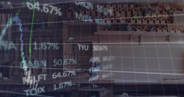 Finansal şebeke, pazar eğilimlerini yansıtan dükkan, çizgi grafikleri ve şamdanlar üzerine çöküyor. El sanatları, analitik, görselleştirme, yatırım, sanayi, hassasiyet, yenilik