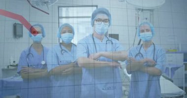 Şebeke aktifleştikten sonra, tıbbi ekip ameliyathanede bekleyip hayati organların yükseldiğini ve düştüğünü gösteriyor. Sağlık, takım çalışması, analiz, kesinlik, teknoloji, klinik, teşhis