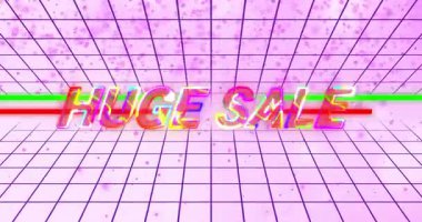 Green Arrow sürgüsü harflerin kaybolmasını tetikliyor ve satılık promosyon için pembe şebeke üzerinde 3D mesajlar atıyor. Neon, fütürist, dijital, dinamik, geometrik, canlı, reklamcılık