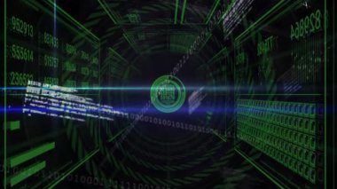 Tünel kaybolma noktasına çekiliyor düğümler dönüyor ve okumaları akış koduyla güncelliyor. Fütürist, dijital, teknoloji, yenilik, siber, soyut, ağ