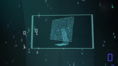 Ortaya çıkan aktifleşen pikseller monitör dönüşümlü devre kartı şebekesi tünelinde birleştiriliyor. Teknoloji, dijital, fütürist, siber, yenilik, yüksek teknoloji, sanal